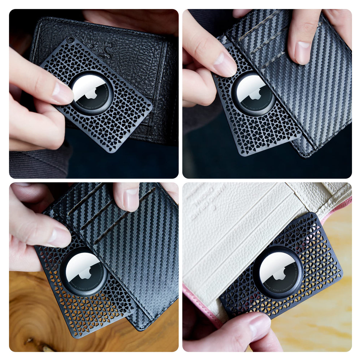 [Ultra Thin] for Airtag Wallet Holder 2 Pack, Airtag Holder, 0.1 inch Thickness, Airtag Wallet Case Slim Thin Card Case for Purse, Handbag, Backpack Wallet, Clutch (Black)