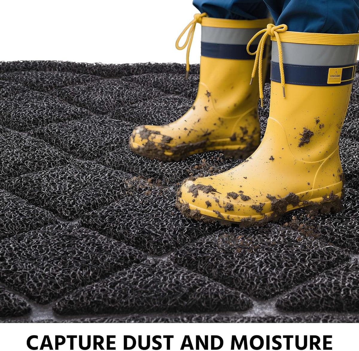Front Door Mat Outside Entrance, 30" x 48" Heavy Duty All-Season All-Weather Waterproof Doormat Trap Dirt and Moisture Easy Clean Low Profile Patio Porch Entryway Mat