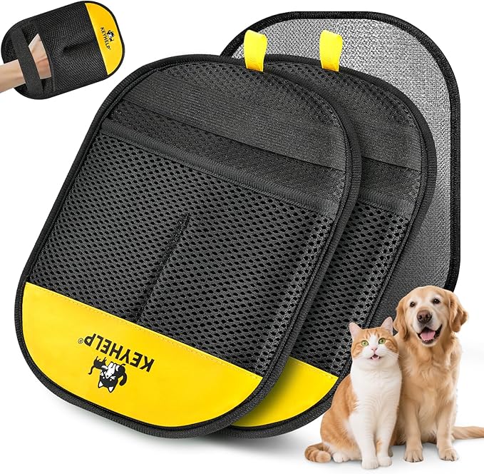 2Pcs Pet Hair Removal Glove for Dogs & Cats, Newly Upgraded Reusable Electrostatic Pet Hair Gloves, Pet Hair Remover Tool for Clothing, Couch, Carpet, Car Seat