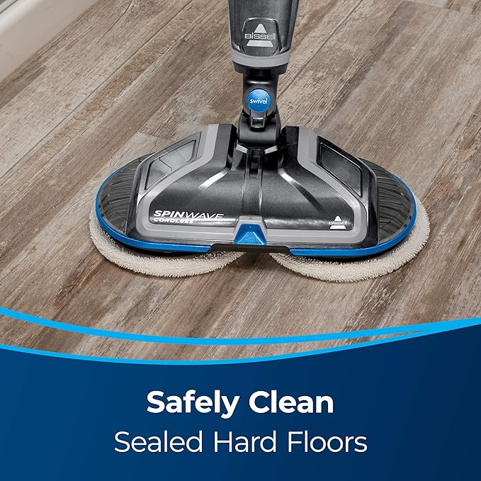 BISSELL Spinwave Cordless Hard Floor Expert Spin Mop Cleaner 18V with washable mop pads for sealed hard floors