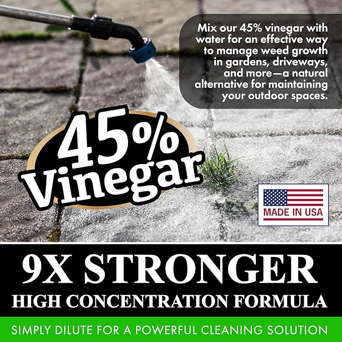 Nature's Freedom 45% Concentrated Vinegar, 4 Gallons - Dilutes to 36 Gallons - 9x Strength Multi-Purpose Solution