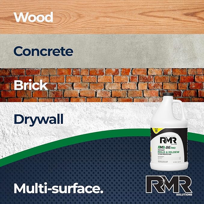 RMR-86 Pro Contractor Grade Mold Stain & Mildew Stain Remover Cleaning Solution, Professional Quality Formula, 1 Gallon