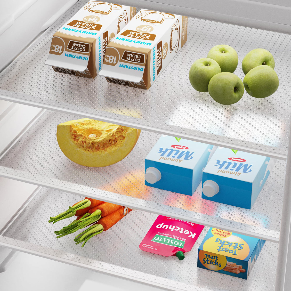 Login Life 12 Pcs Refrigerator Liners for Glass Shelves Washable and Cuttable，Waterproof Oilproof，Suitable for Non-Adhesive Shelf or Drawer Liner，Easy to Clean, Ideal Household Essentials
