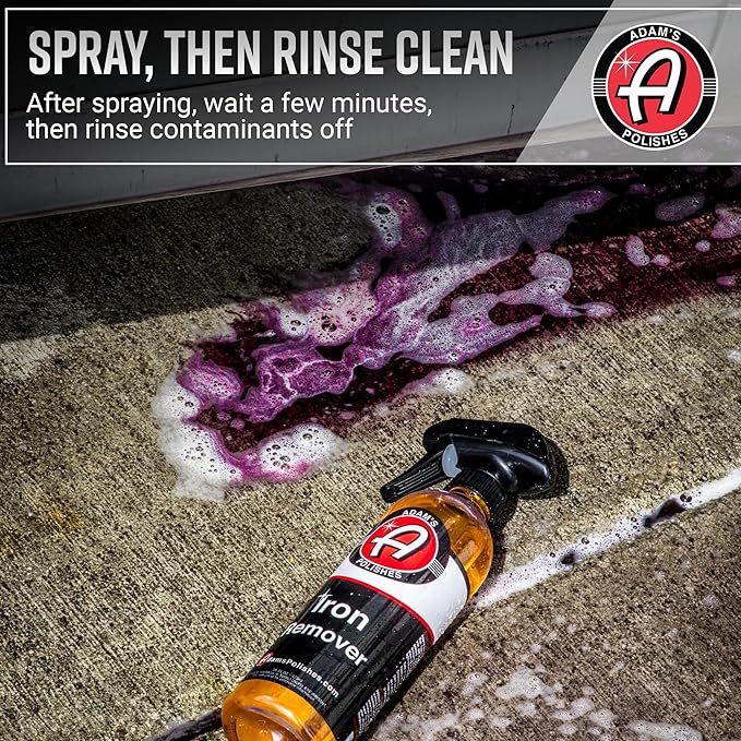 Adam's Iron Remover (16oz, 2 Pack) - Fallout & Iron Remover Spray for Car Detailing Removes Iron Particles in Auto Paint, Wheels, Motorcycle, RV & Boat - Use Before Clay Bar, Wax or Car Wash