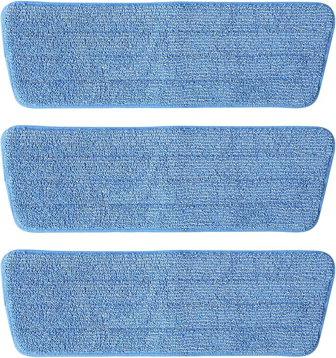 3 Pack Microfiber Mop Pads, Mop Replacement Pads Refills Floor Spray Mop Pads Wet Moping Pads Refill Reusable Pads Suitable for All Spray Mops Cleaning