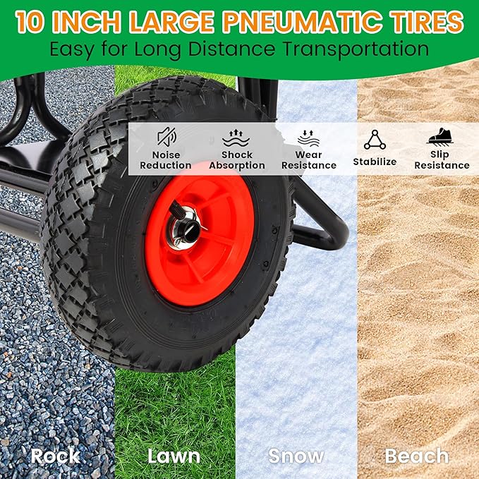 ARCITON Trash Bag Holder with Wheels, Heavy Duty Metal Garden Garbage Bag Support Frame can Hold 33-65 Gallon Leaf Bags, Leaf Bag Holder for Yard Lawn Cleanup Gardening Camping Party Weeding