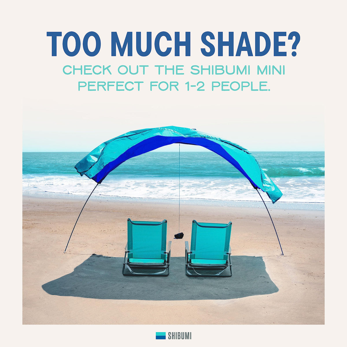 Shibumi Shade® (Previous Generation) - World's Best Beach Shade. The Original Wind Powered® Beach Shade. Lightweight, Easy to Set up and Great for Groups up to 8 People