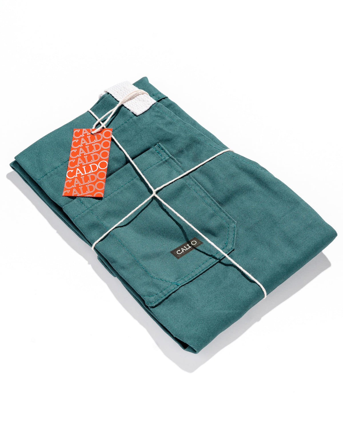 Caldo Daily Cotton Kitchen Apron for Cooking- Mens and Womens Professional Chef or Server Bib Apron - Adjustable Straps with Pockets and Towel Loop (Spruce)