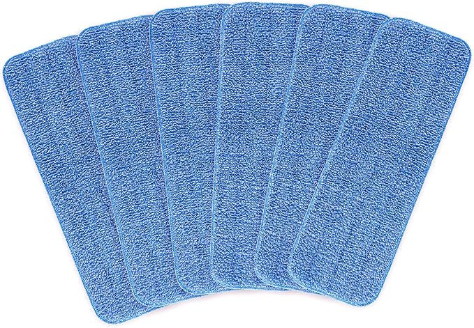 Generic Microfiber Cleaning Pads for Bona Mop- 6 Pack Safe for Hardwood and Hard-Surface Floors, Reusable Microfiber Mop Pads for 18 Inch Mop, Super-Absorbent