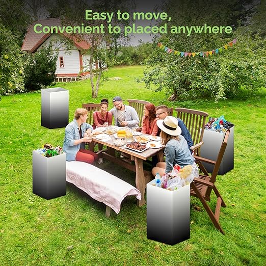 4 Pack Extra Large Disposable Trash Cans, Reusable Portable Garbage Can, 13 Gallon (21.6" H x 13.5" W x 10" D), Extra Thick Recycled Cardboard Portable Garbage Can and Recycling Bins,Black Gradient