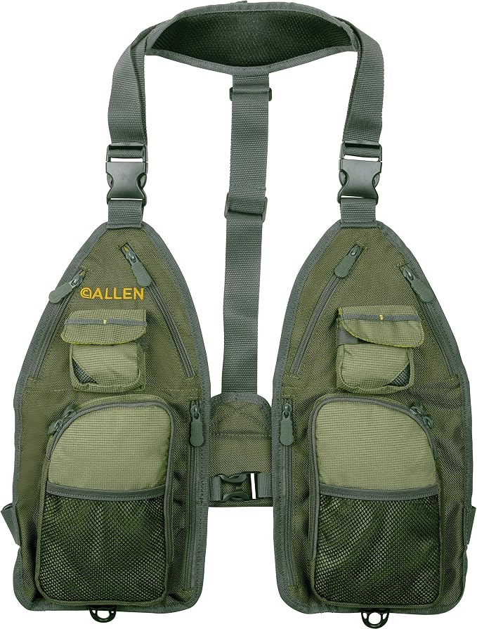 Allen Company Ultra-Light Gallatin Strap Pack Fishing Vest, Fits up to 4 Tackle/Fly Boxes, 14 Accessory Pockets