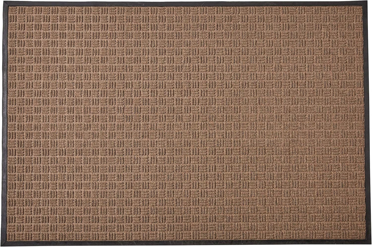 Kempf Water Retainer Entrance Mat, Indoor Outdoor Rubber Rug, Moisture Trapping, Absorbent Mat (4' X 6', Brown)