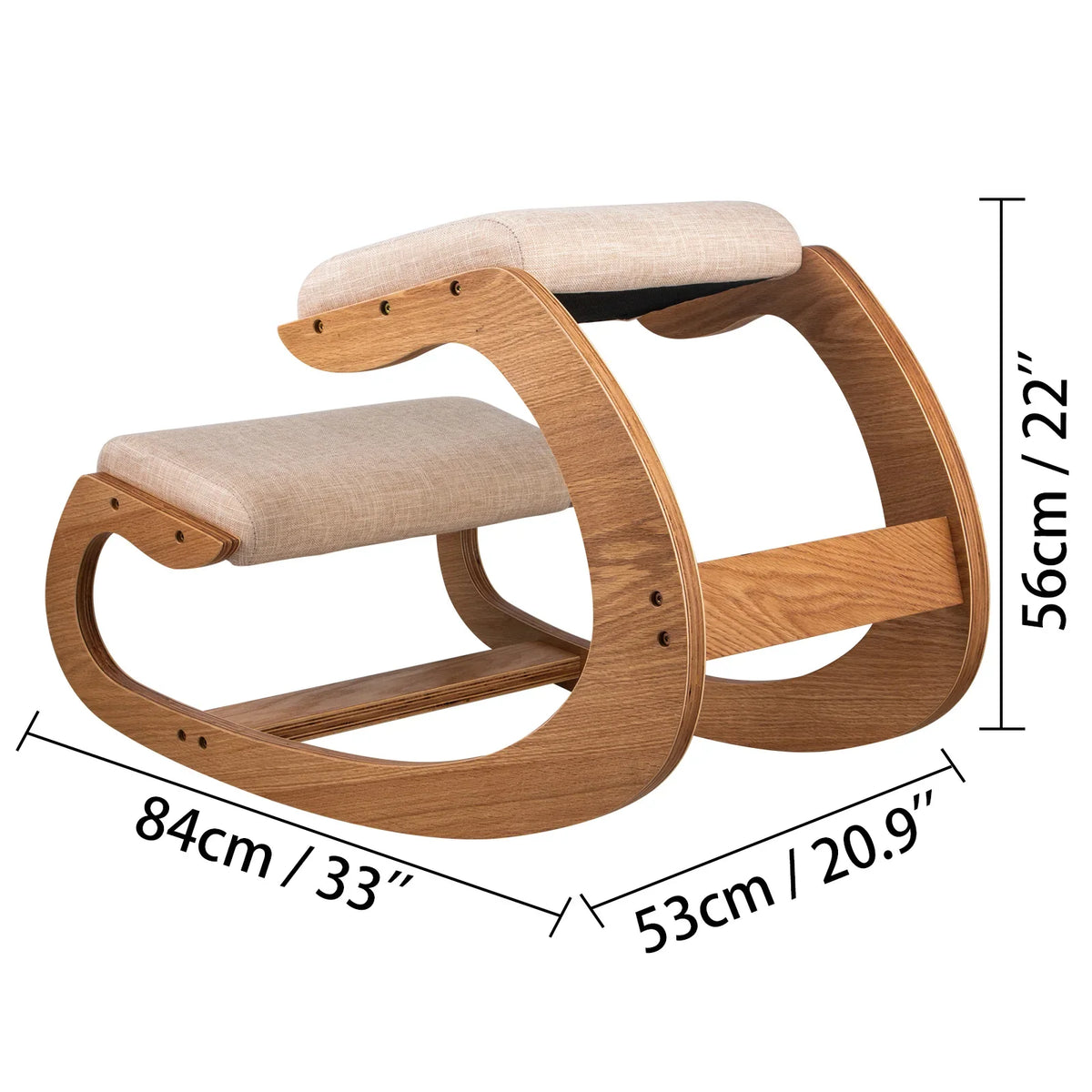 Ergonomic Rocking Wooden Kneeling Chair Stool Correct Posture Computer Chair Original Home Office Furniture Thick Cushion
