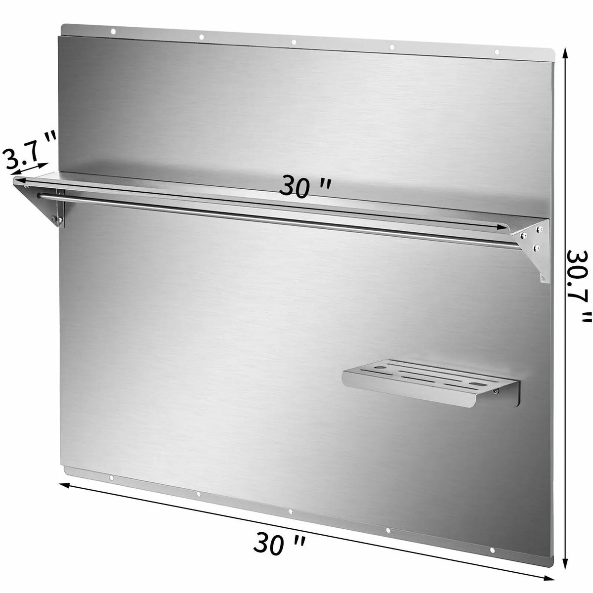 Multi-Size Range Backsplash Stainless Steel with Knife/Condiments Shelf Convenient Firm Simple Structure Kitchen Home Use