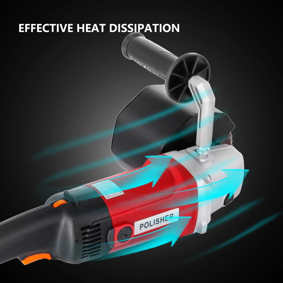 1200W 110V Burnishing Polishing Machine With 4 Wheels and 2 Carbon Brushes 3000RPM Corded Electric For Sanding Finishing