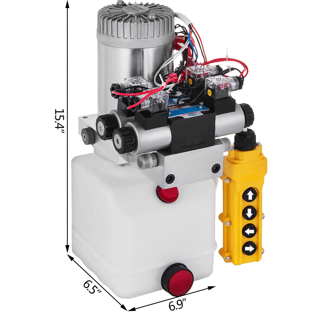 12V DC Double Acting  Solenoid Hydraulic Power Pack Car Jack With 4.5L Tank Reservoir Dump Trailer Electric Lifting Tools