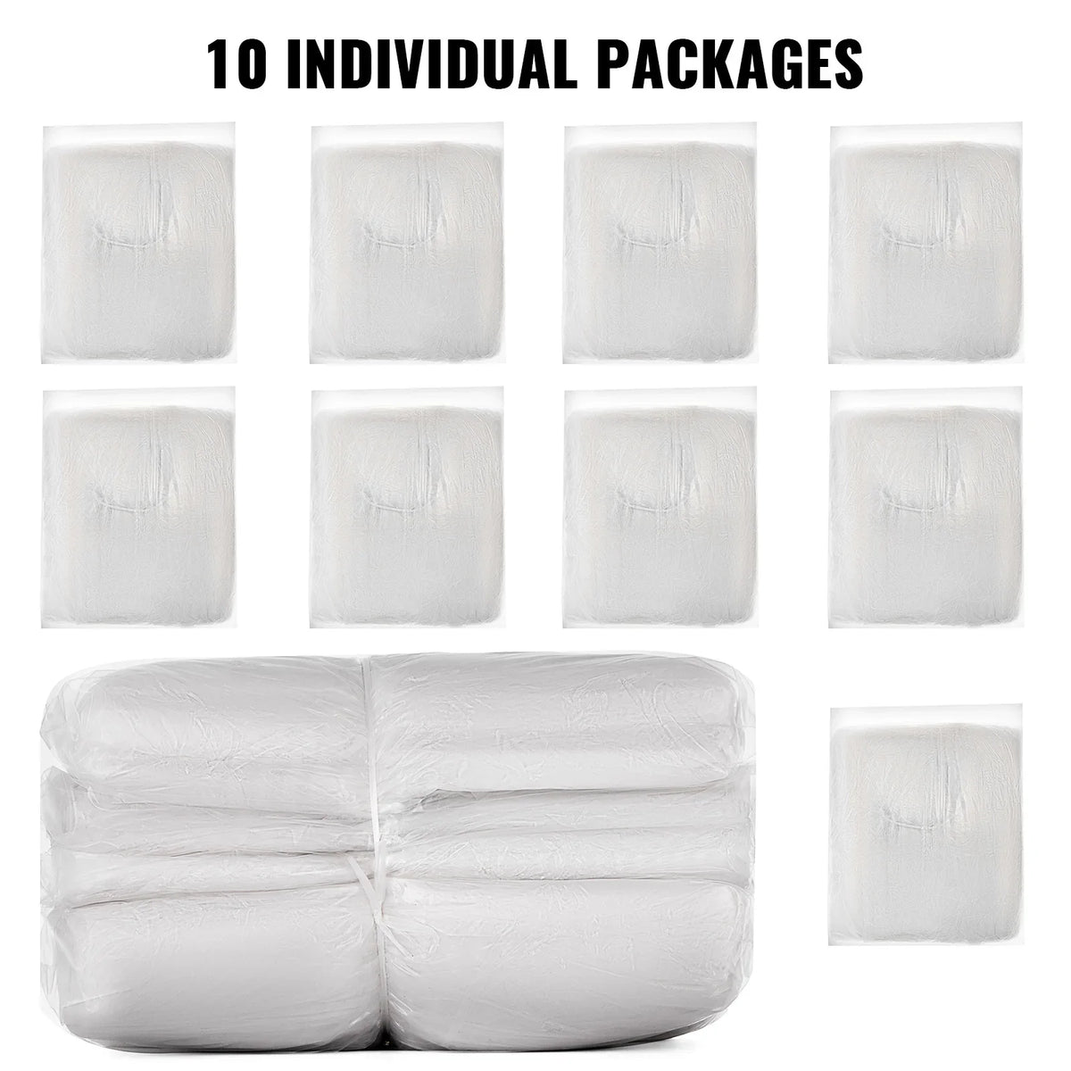 Plastic Universal Full Car Cover 10 Individual Packages Disposable 3.8 X 6.6 m Size Rain Dust Shelter for Most Sedan Car