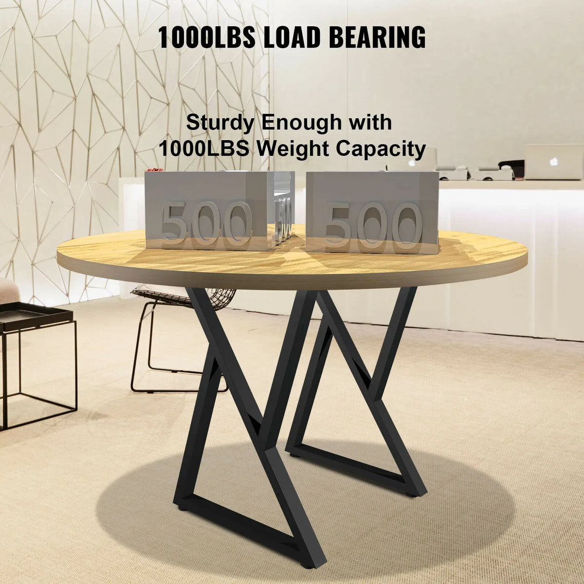 2PCS Metal Table Legs 28X18" Z-Shape Desk Legs Dining Table Legs Wrought Iron For Dining Table Coffee Table Home DIY Black