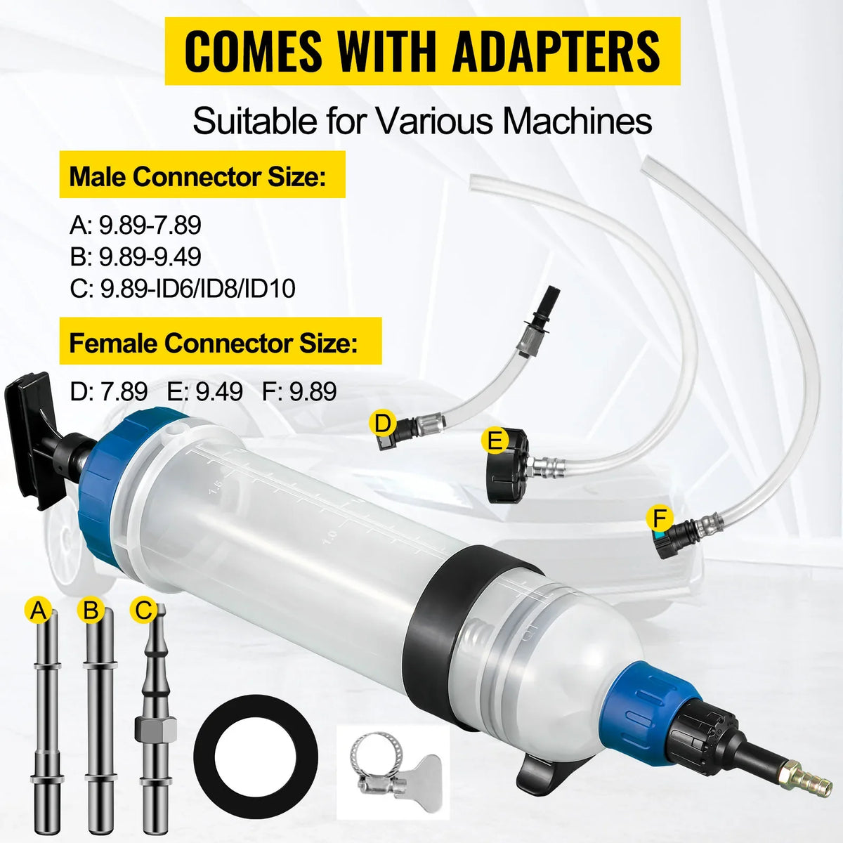 1.5 L Car Oil Fluid Extractor Fuel Replacement Tool Use for Most Auto Vehicles Machines With Oil Tube Clamp and Connectors