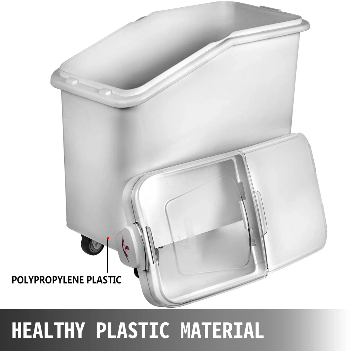 6.6Gal-21Gal Kitchen Container Ingredient Storage Bin W/ Wheel & Scoop for Commercial Home Storing Rice Flour Corn Soybean