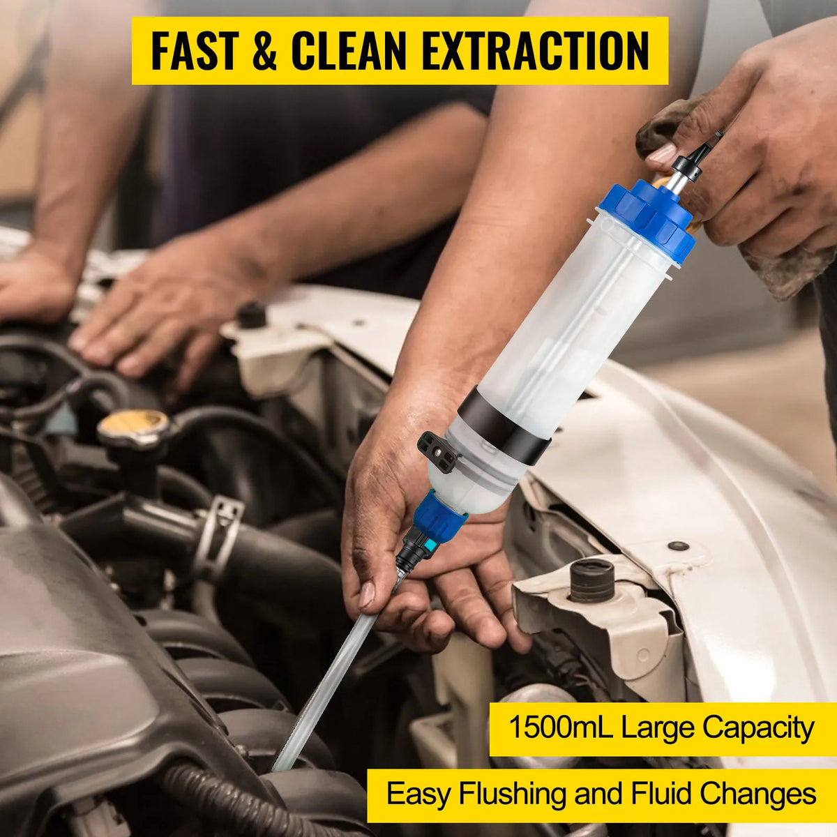 1.5 L Car Oil Fluid Extractor Fuel Replacement Tool Use for Most Auto Vehicles Machines With Oil Tube Clamp and Connectors