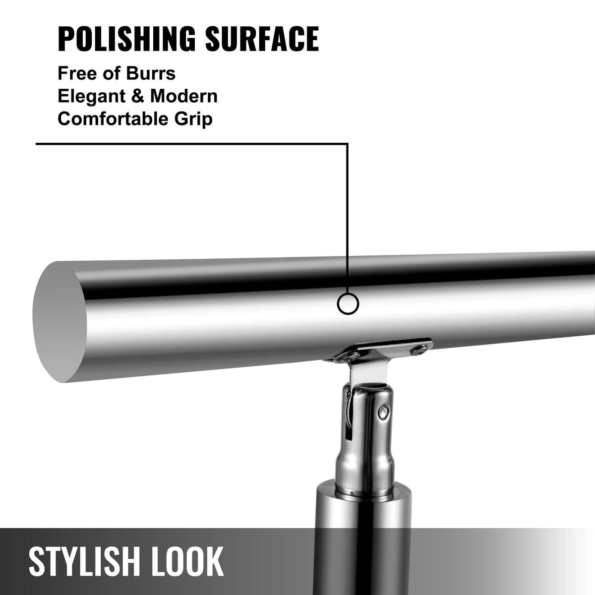 100/150 CM Handrail Stair Railing 2-5 Rail Safety Handrail Balustrade Stainless Steel With Cross Bars For Steps Railing