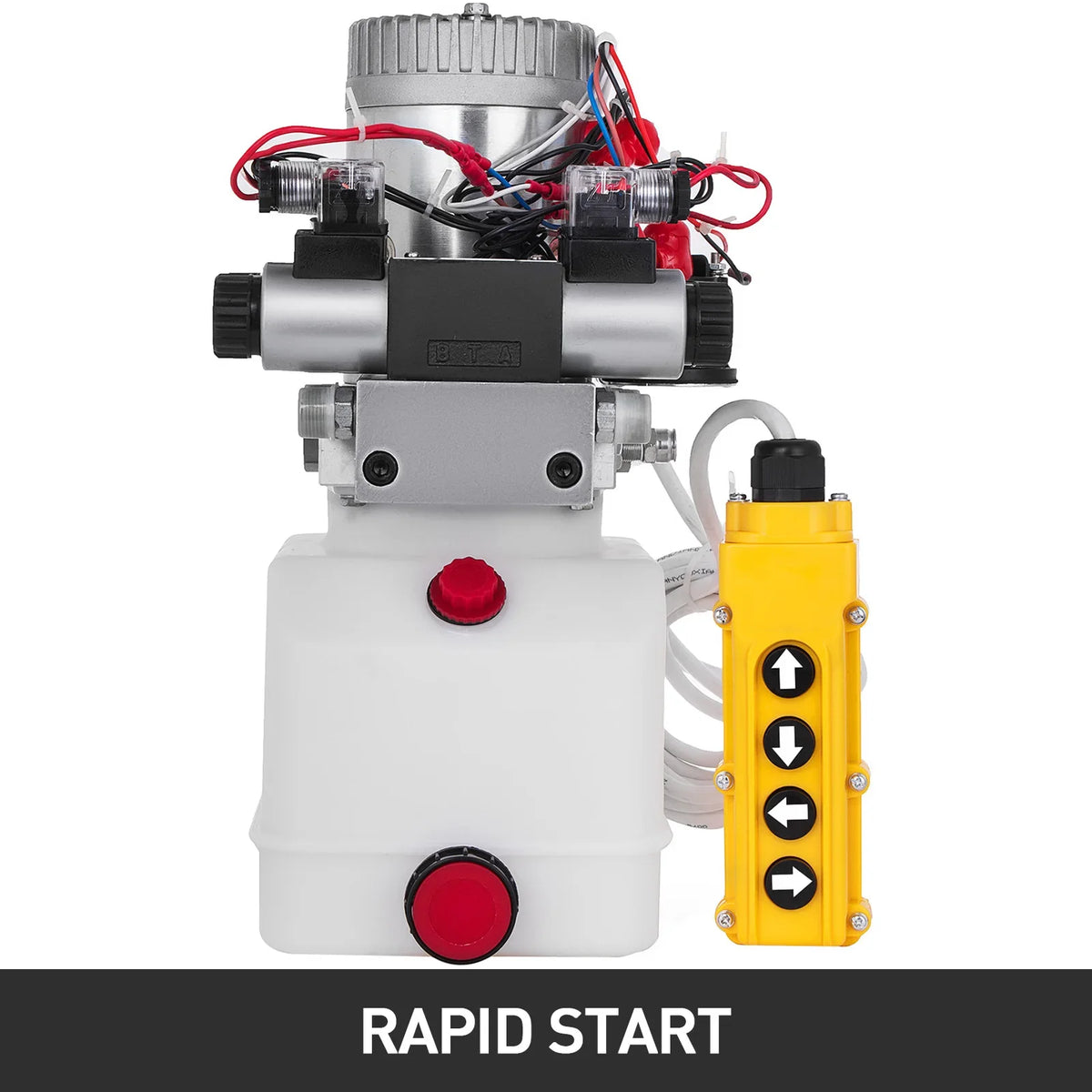 12V DC Double Acting  Solenoid Hydraulic Power Pack Car Jack With 4.5L Tank Reservoir Dump Trailer Electric Lifting Tools