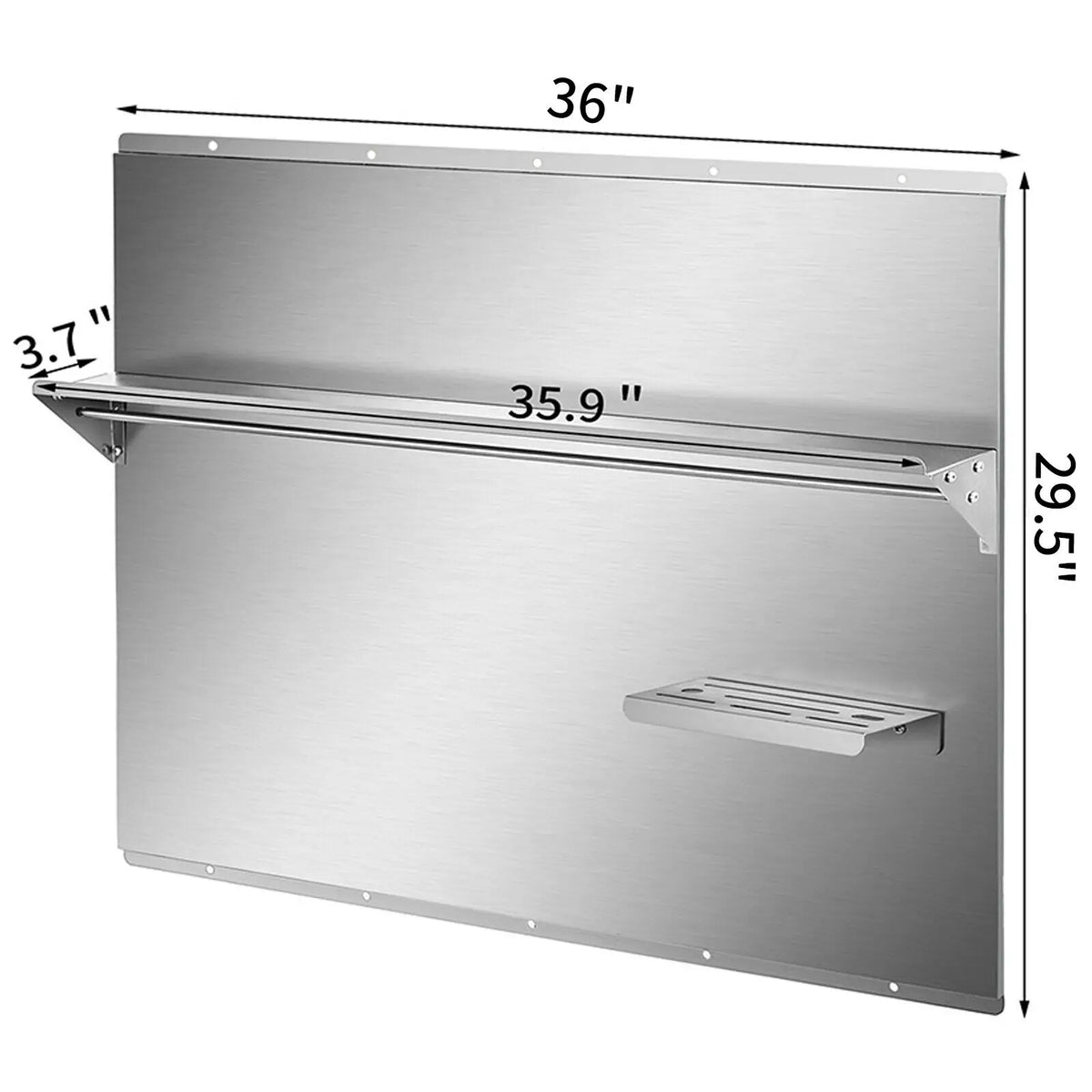 Multi-Size Range Backsplash Stainless Steel with Knife/Condiments Shelf Convenient Firm Simple Structure Kitchen Home Use