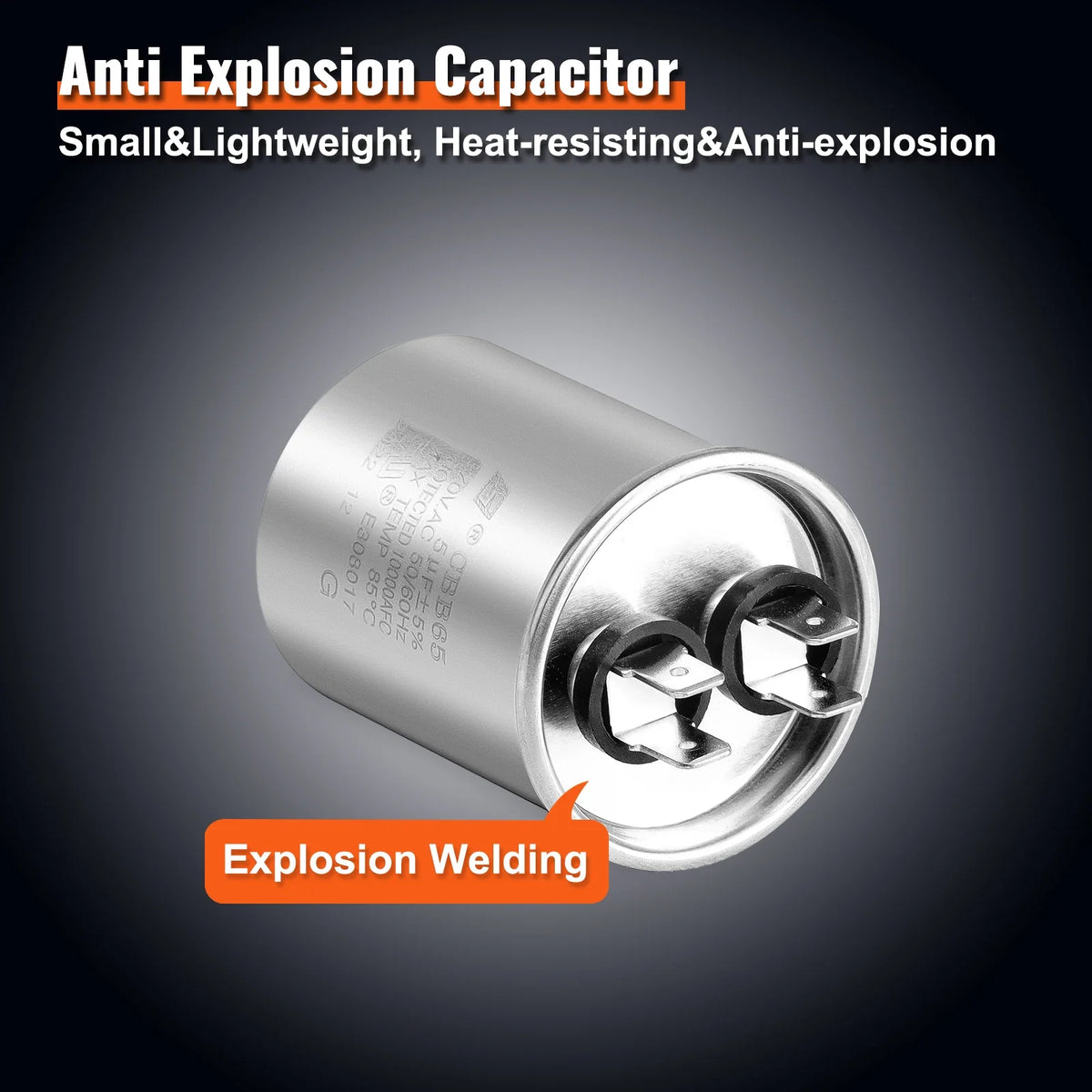 Condenser Fan Motor 1/4 HP 220V 1100RPM Single Phase Condenser Cooling Motor Reversible Rotating Explosion-proof Capacitor