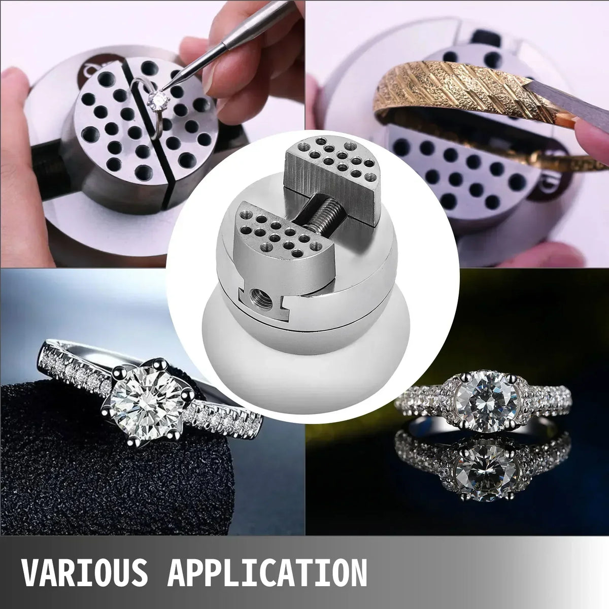 2Kg Mini Engraving Ball Vise Full Set 3inch Jewelry Equipment Diamond Stone Block Ring Adjustable Carving Setting Tools
