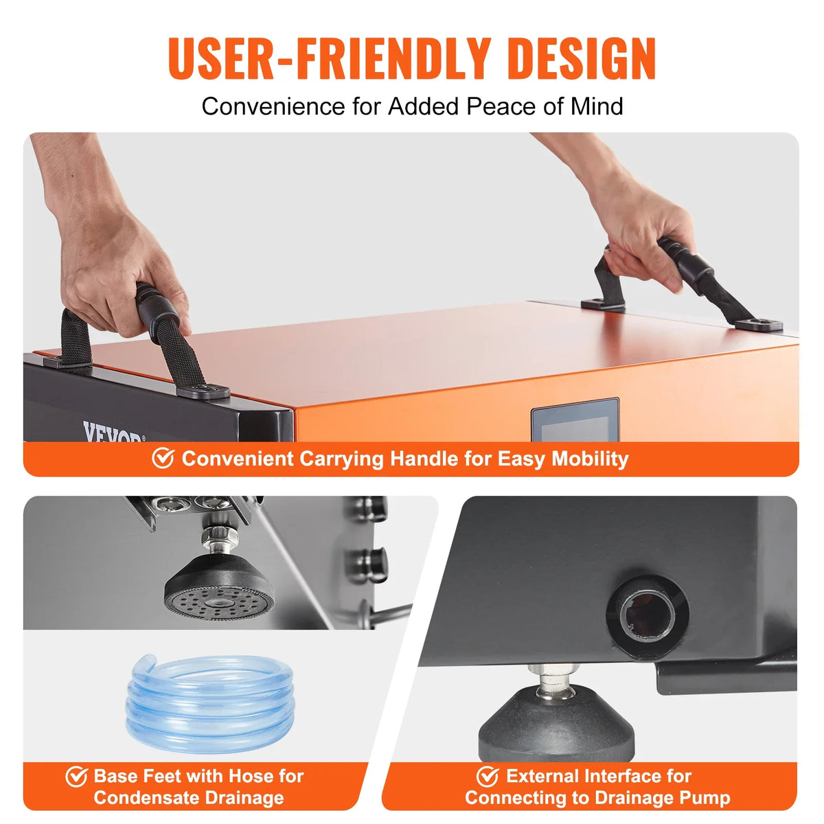 Commercial Dehumidifier with Drain Hose for Crawl Spaces Basements Warehouse & Job Sites Large Capacity Dehumidifier