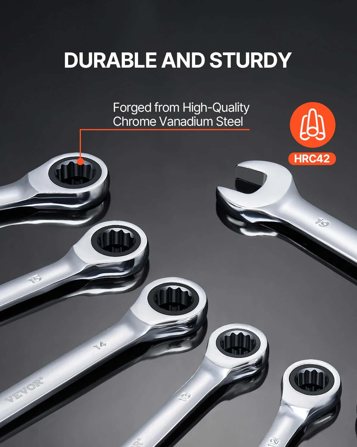 8/16PCs Combination Wrench Set Ratcheting Wrench Set Organizer Rack Cr-V Steel Wrench Set Metric  Ideal General Household