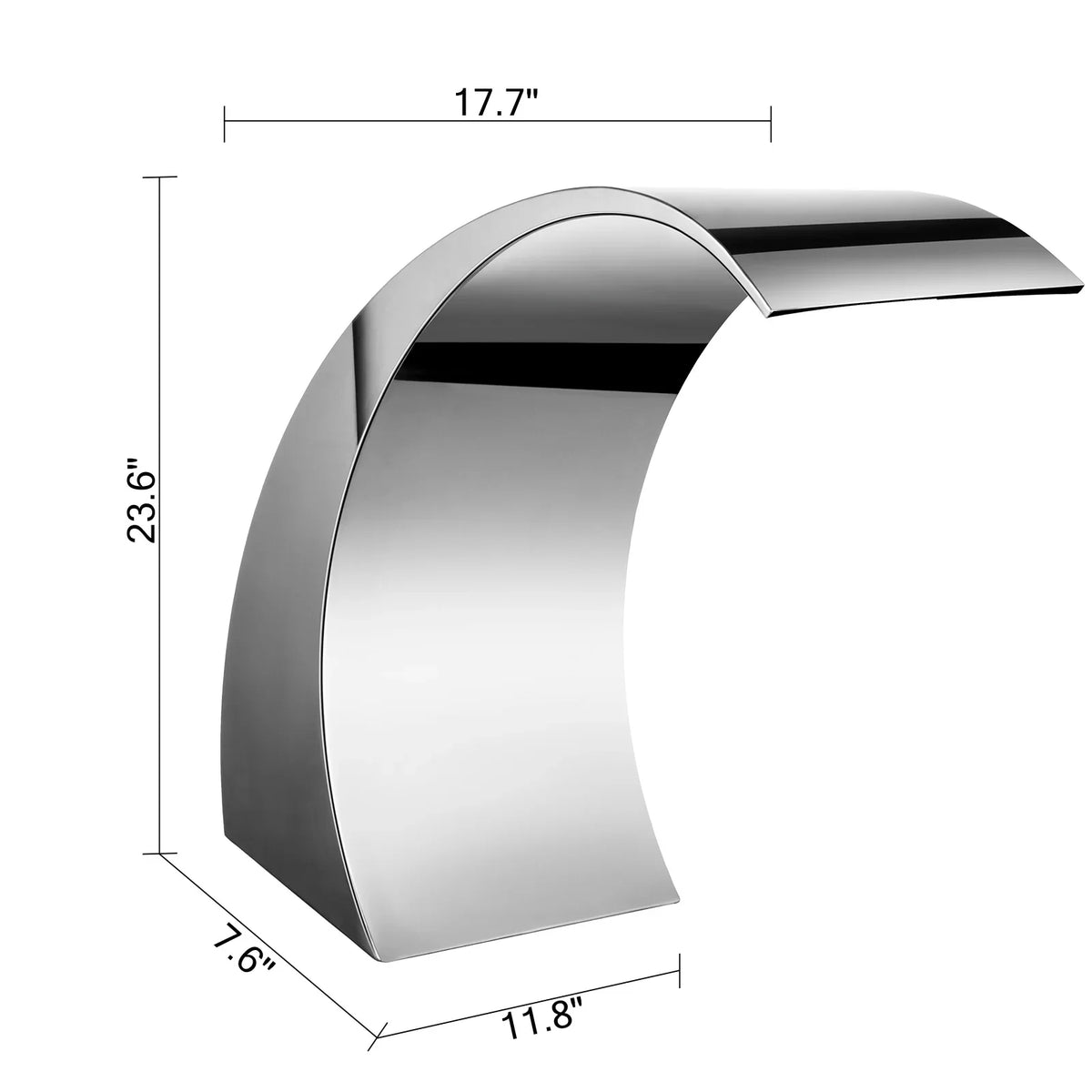 60x30cm/40x20cm Pool Fountain Waterfall Stainless Steel Fountain Pond Garden Swimming Feature Decorative Hardware Faucet