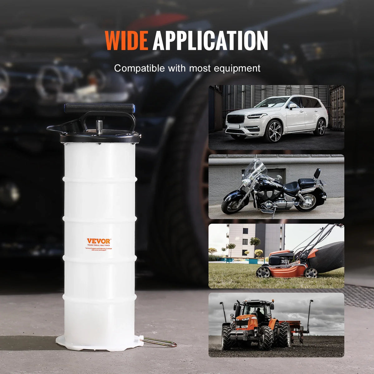 6.5L Fluid Extractor Manual Hand-Operated Car Brake Oil Changer Tool with Hose Vacuum Fluid Oil Pump for Car Accessories