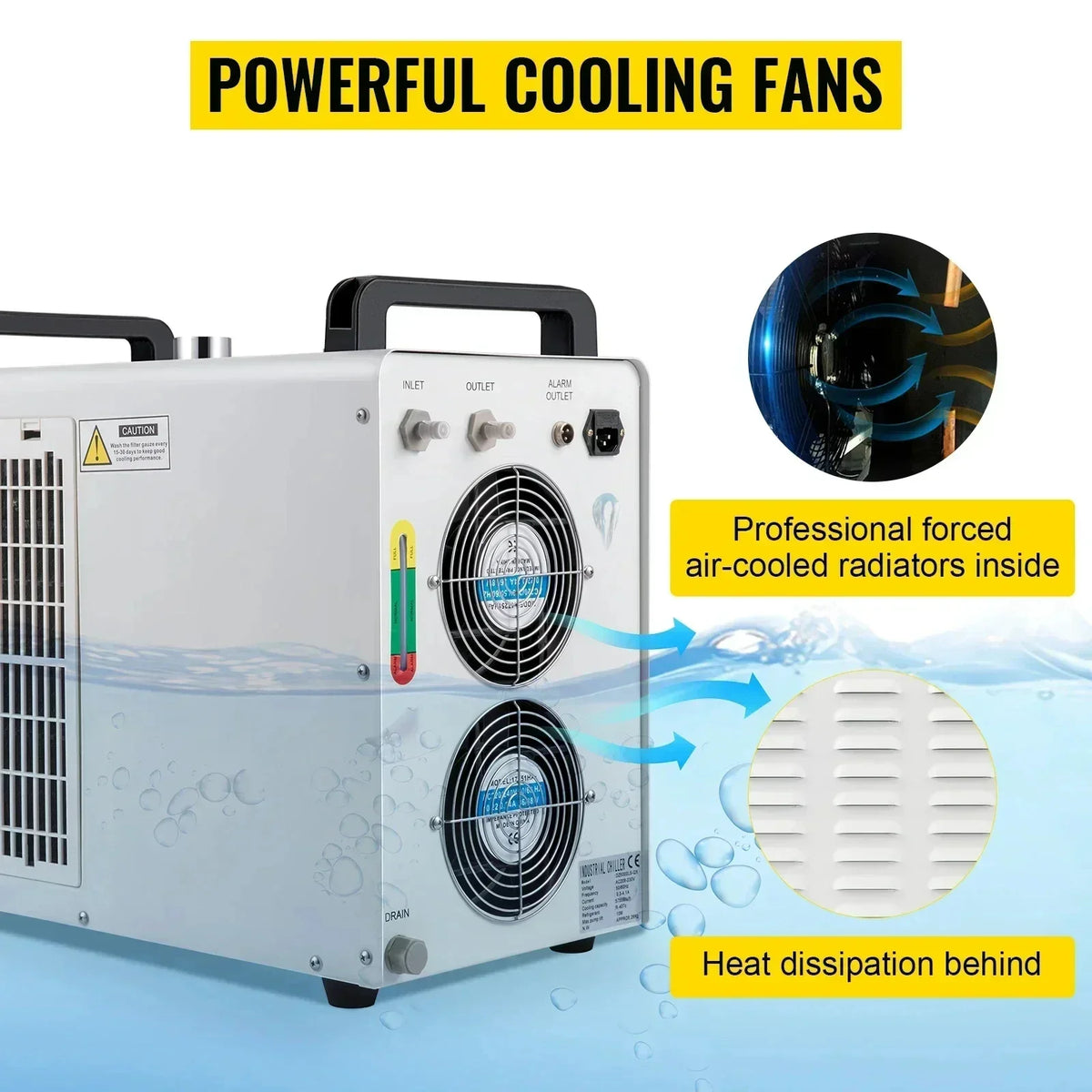 Industrial Water Cooler Chiller For CNC Laser Engraving Machine 60-150W CO2 Glass Laser Tube Cooling Laser Engraver Tools