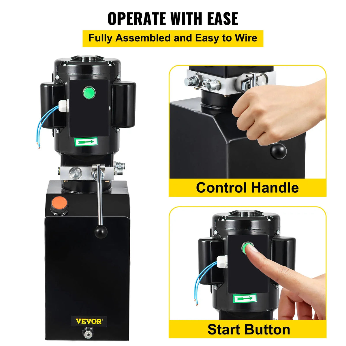Hydraulic Pump 14 Quart Hydraulic Power Unit 2950 PSI Car Lift Hydraulic Pack Dump Trailer 220V 60Hz 1 PH Auto Repair Shop