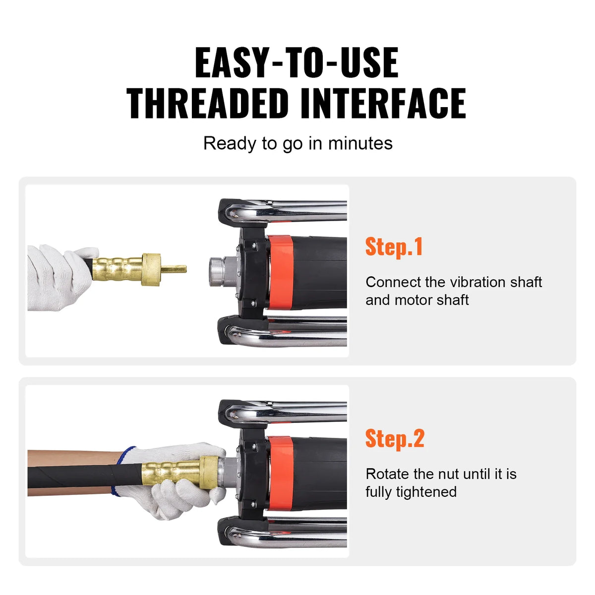 Electric Concrete Vibrator 1300W 16000 VPM 2HP Copper Motor Handheld Portable Pencil Remove Air Bubble and Level