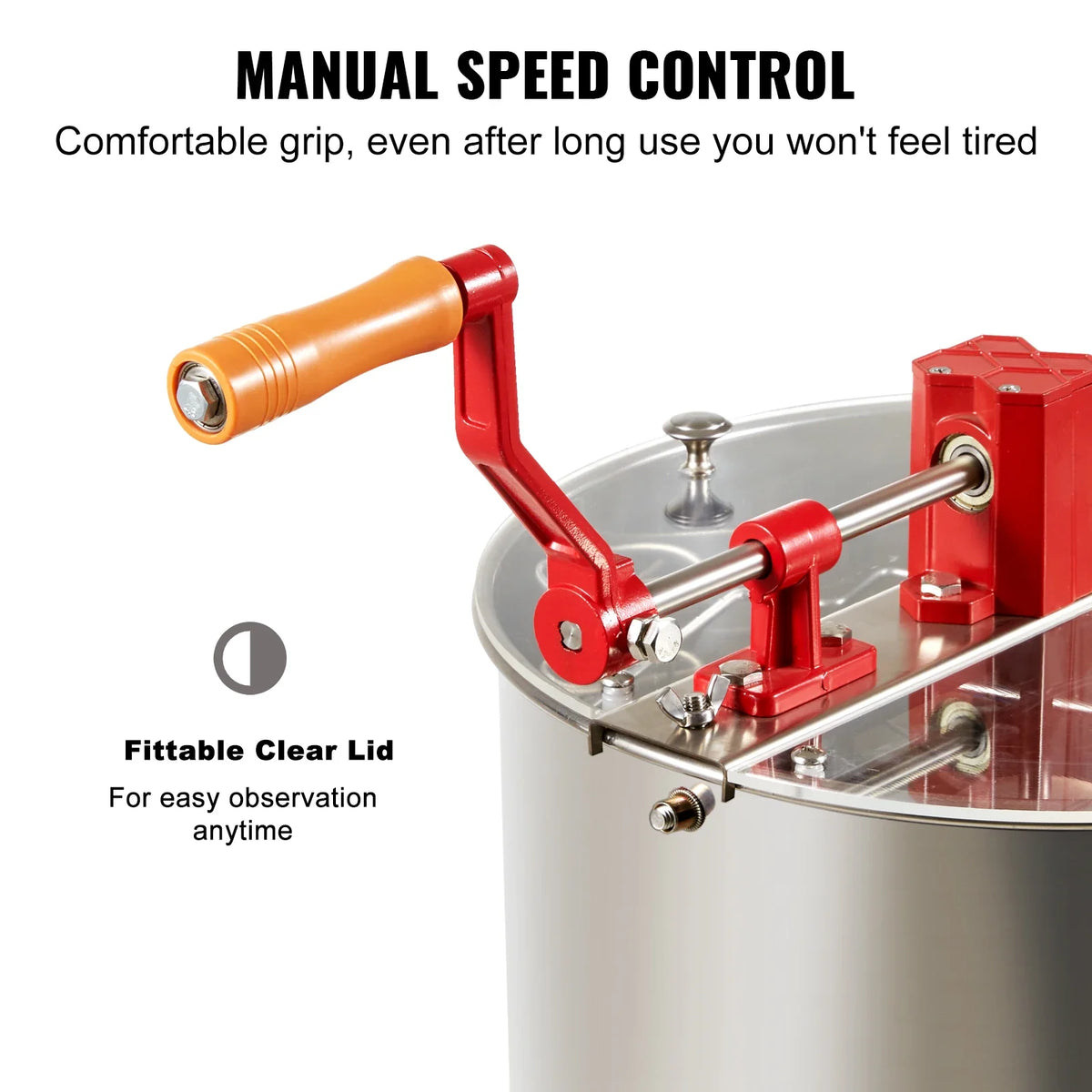 Manual Honey Extractor 3 Frames Honey Spinner Extractor Stainless Steel Beekeeping Extraction with Height Adjustable Stand