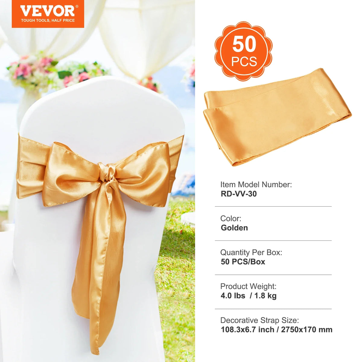 50/100pcs Stretch Spandex Chair Sashes Bows Stretch Chair Slipcover Sash Elastic Chair Bands for Wedding Holiday Decor