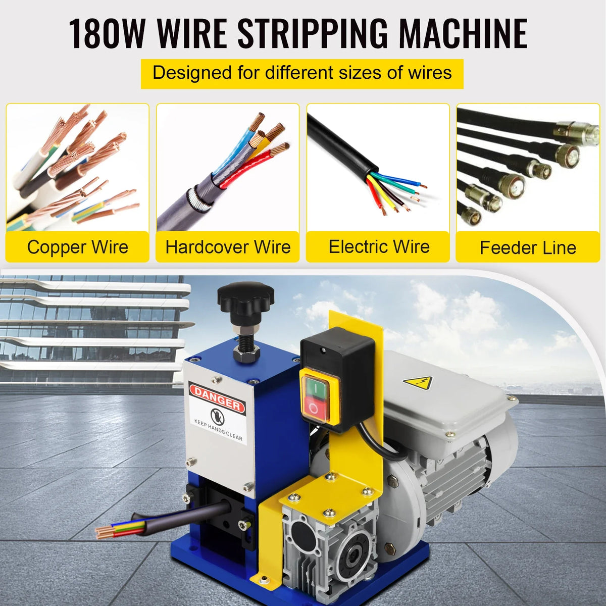 Electric Wire Stripping Machine Cable Stripper 1.5-25mm Copper 220V/110V For Scrap Copper Recycling