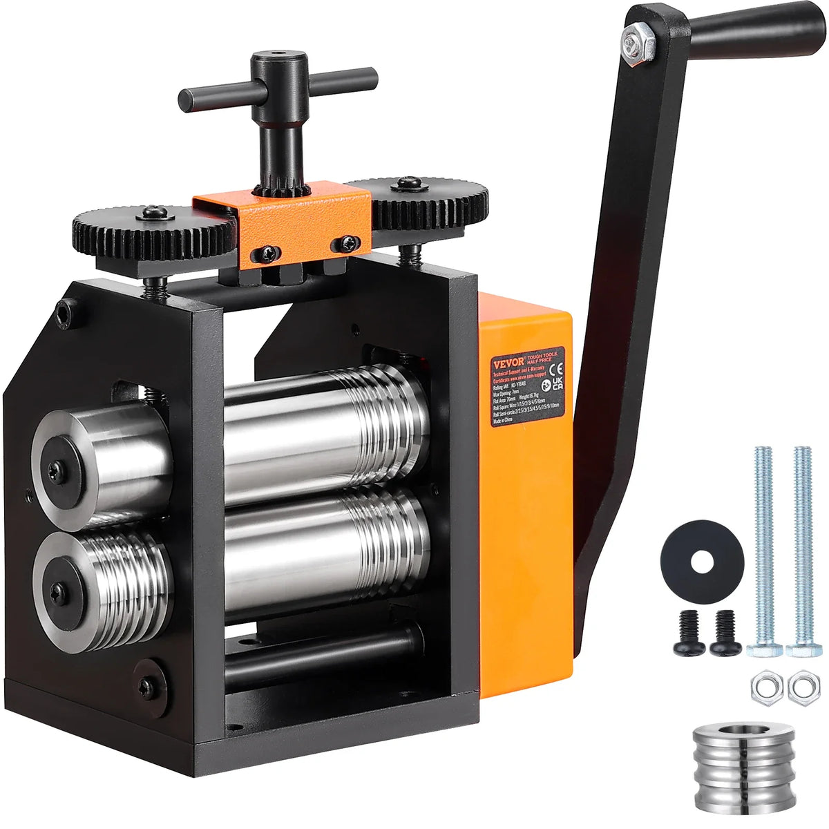 Rolling Mill, 75 mm Jewelry Rolling Mill, 1: 2 Gear Ratio, 3-in-1 Multi-function Rolling Mill, 0.03-6.5mm Press Thickness