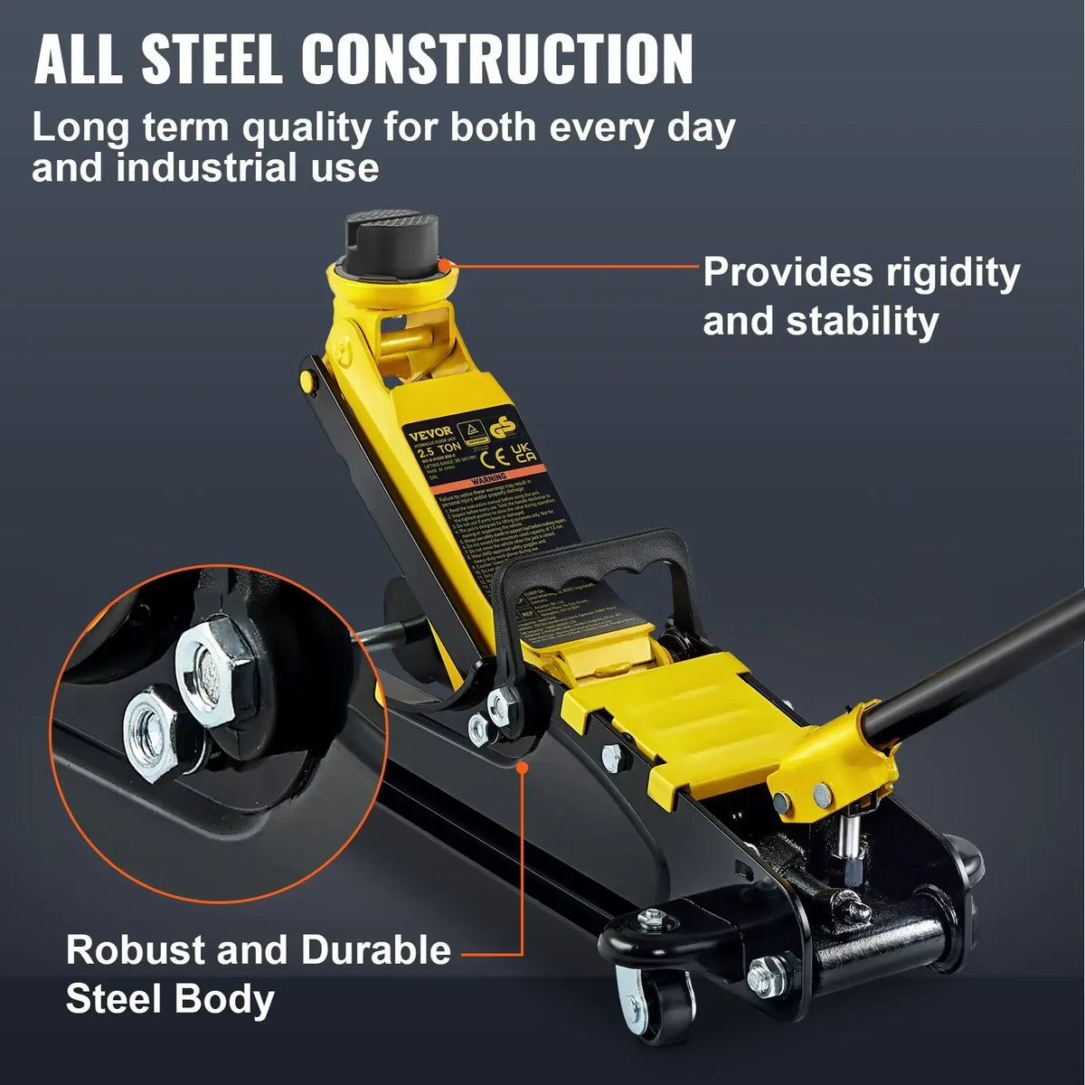 Floor Jack, 2.5 Ton Low Profile Floor Jack, Heavy-duty Steel Racing Floor Jack With Single Piston Lift Pump