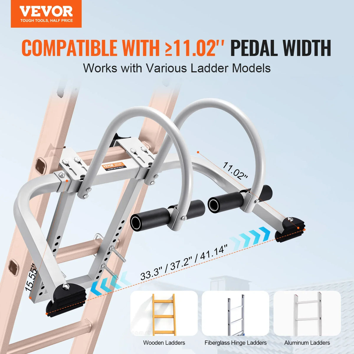 Ladder Stabilizer 2 in 1 Extension Wall Ladder Standoff Hook Roof Ridge Ladder Accessories Both Horizontally Vertically
