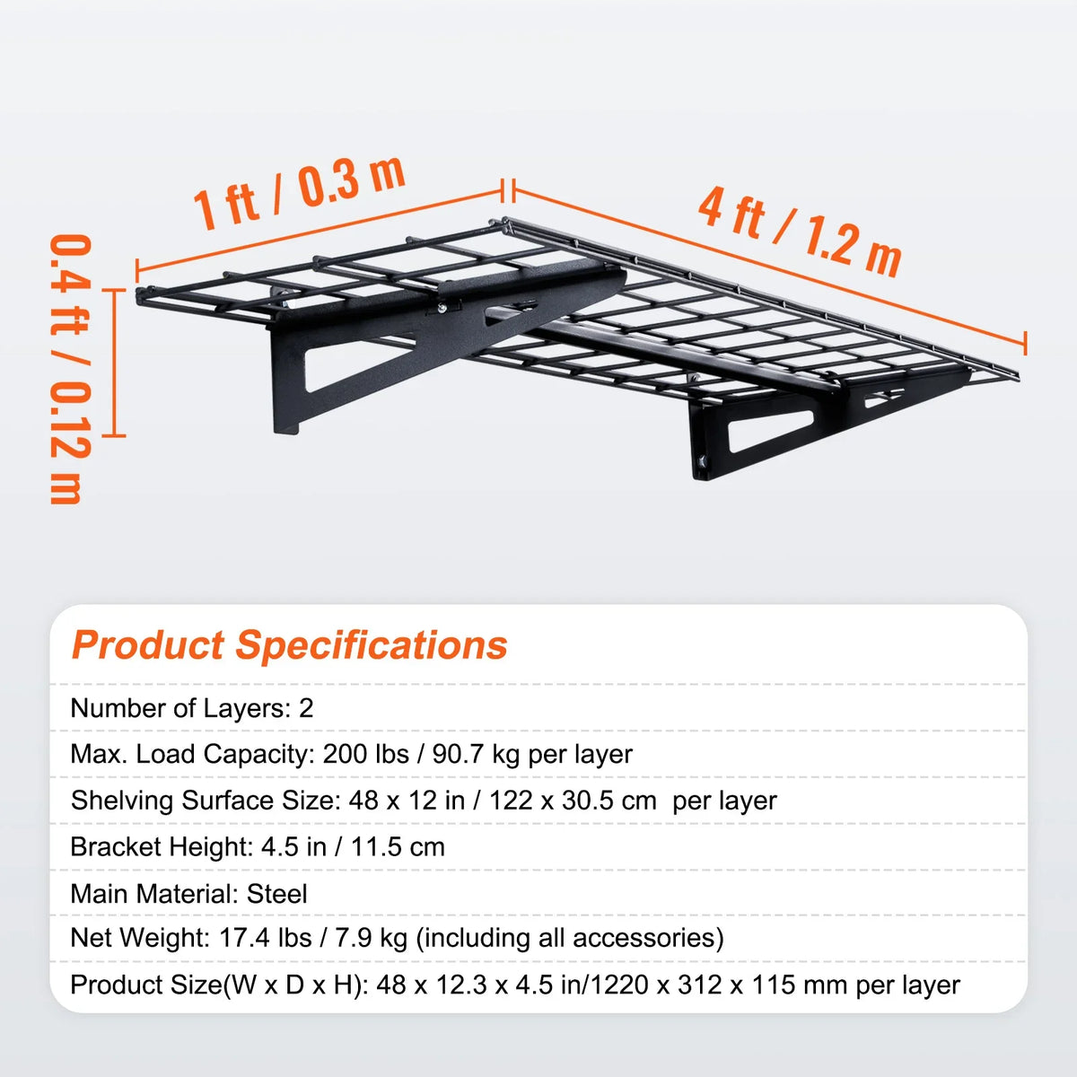 2 Layers Hand Power Tool Organizer Rack Garage Storage Shelving Wall Mounted Workshop Mobile Tool Shelf Heavy Duty Holder