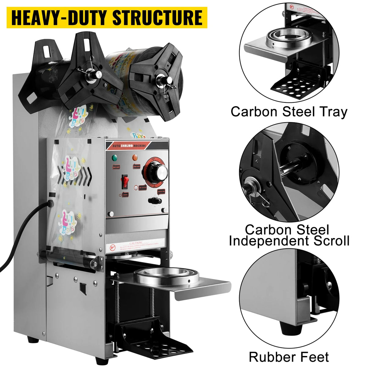 Semiautomatic Cup Sealing Machine,300-500 Cup/h,90/95mm Cup Diameter Boba Cup Sealing Machine w/Control Panel,for Milk Tea