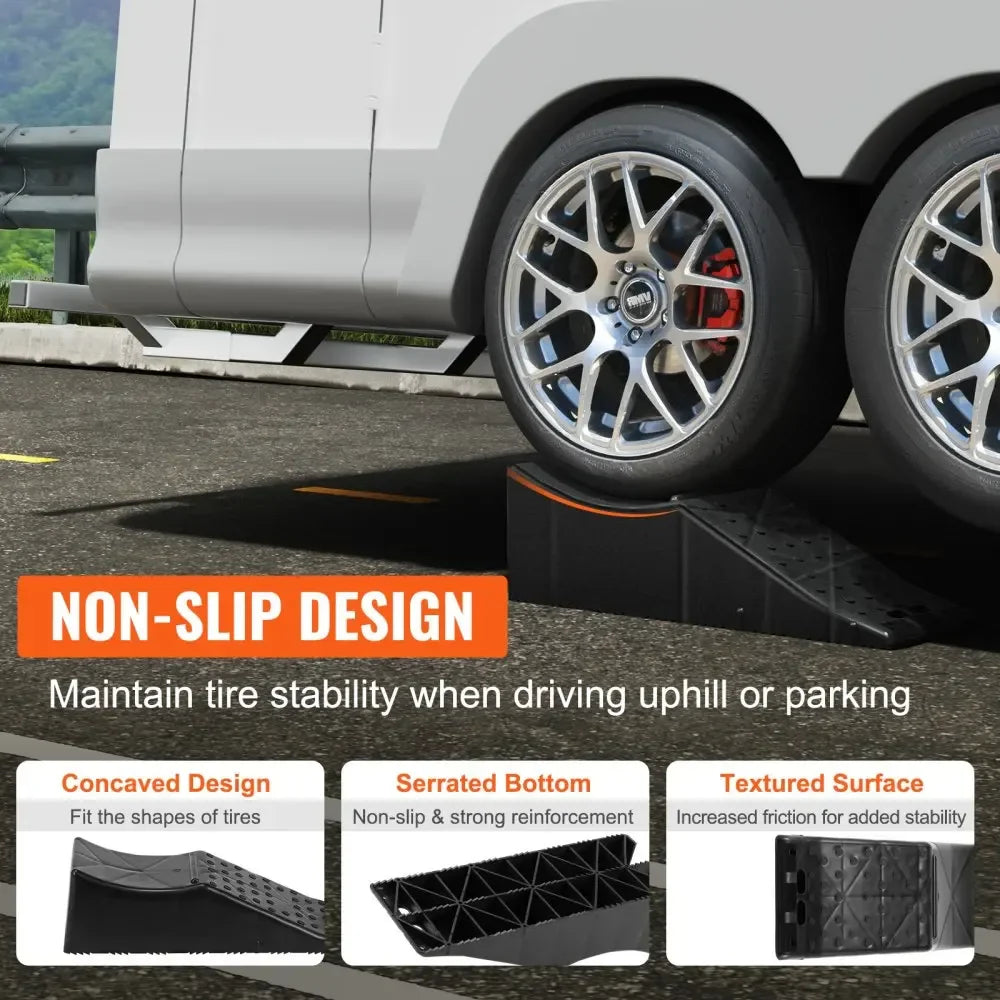 1PC Low Profile Car Ramp, 20000 lbs Loading Capacity Heavy Duty Tire Ramp for Oil Changes Car Lift and Vehicle Maintenance