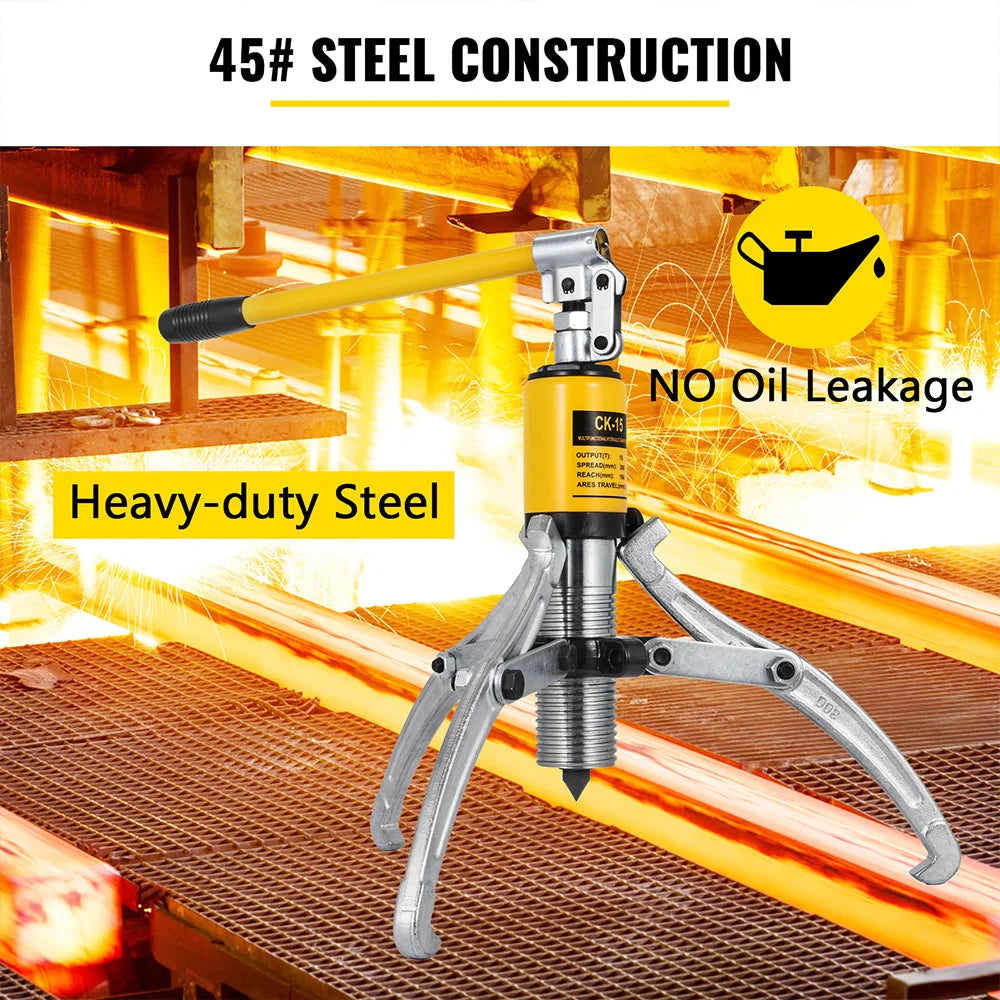 Hydraulic Gear Puller, 10/15 Ton Capacity Hydraulic Puller, 3 Jaws Bearing Hub Separator, for Pulling Hubs,Gears, Bearings