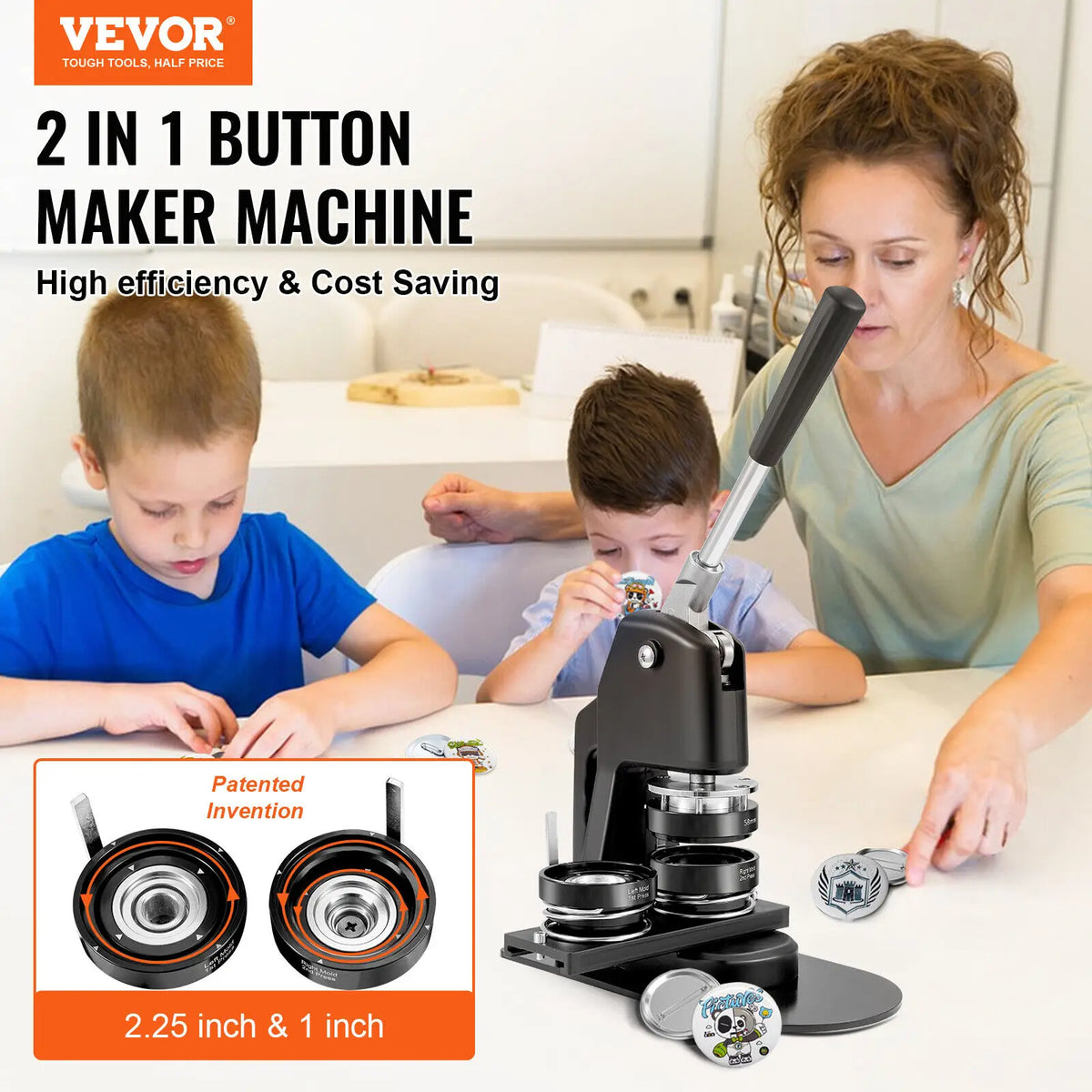 button manufacturer machine badge needle machine 1 "+2.25" 500 free parts printing kit