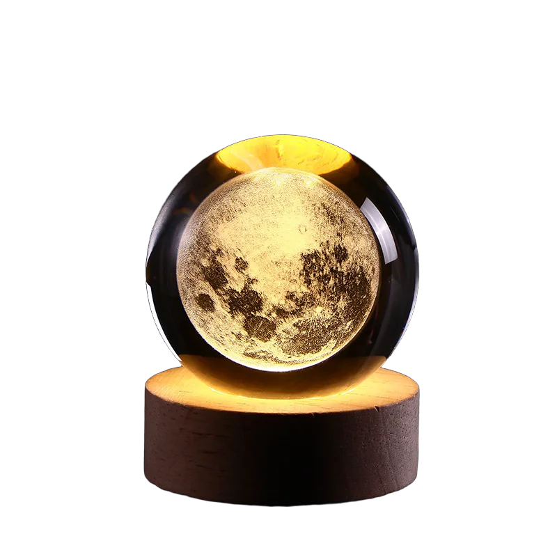 2025 NEW 3D Crystal Ball Light Carving Solar System Galaxy Valentine's Day Gift Birthday Gift LED Luminous Planet Night Lights