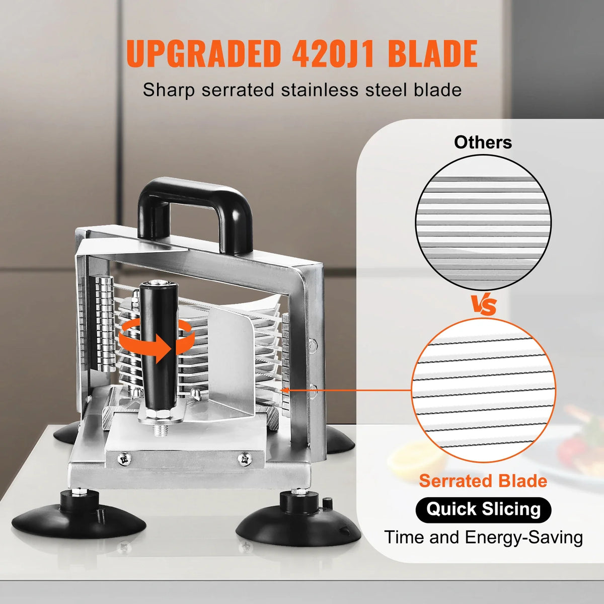 Tomato Slicer 3/16 inch Tomato Cutter Slicer Stainless Steel Heavy Duty Tomato Slicer Machine, Manual Tomato Slicer